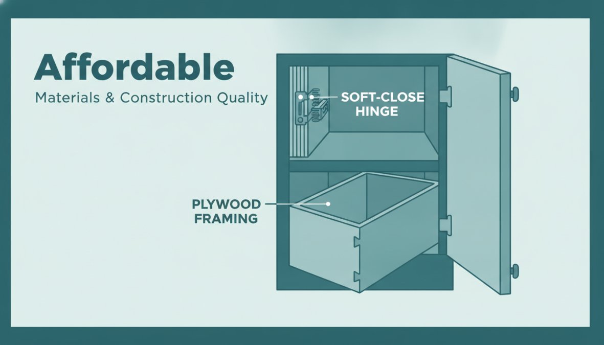 Professional illustration showing affordable kitchen cabinets
