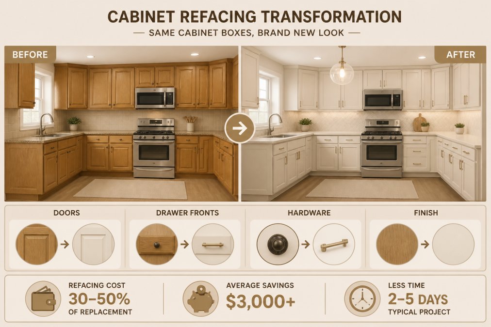Side-by-side comparison of kitchen renovation tips