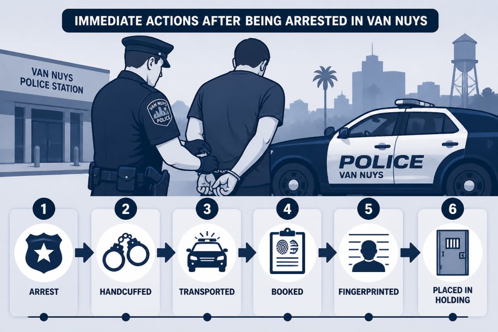 Police officer conducting arrest procedures with suspect in professional law enforcement setting, showing standard custody protocol
