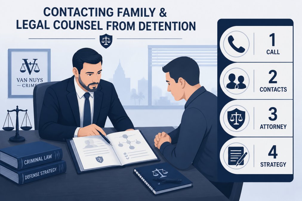Criminal defense attorney reviewing case documents with client in professional law office consultation room, showing legal strategy discussion