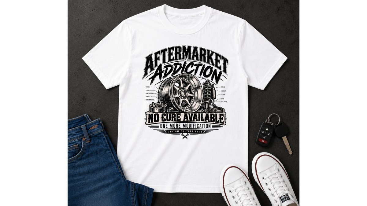 Aftermarket Addiction No Core Available Automotive T-Shirt
