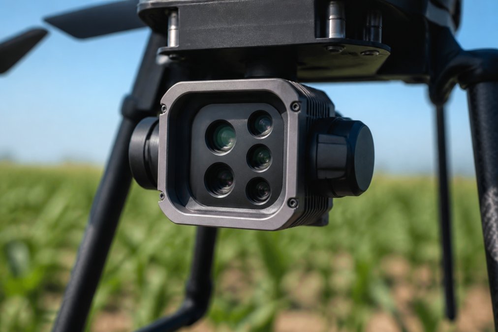 Visual comparison chart showing crop monitoring multispectral