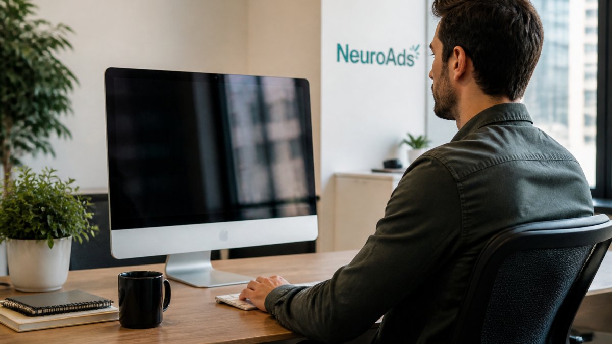 E-commerce manager reviewing campaign performance dashboard displaying real-time conversion metrics and audience segments on desktop monitor in bright modern office