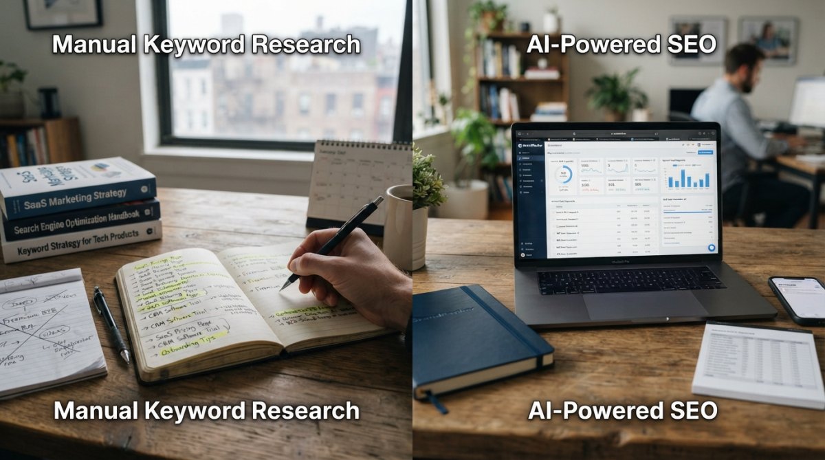 AI-Powered SEO vs Manual Keyword Research for SaaS