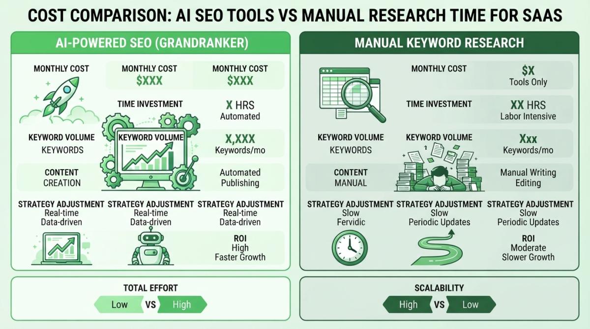 Visual comparison chart showing keyword research for saas