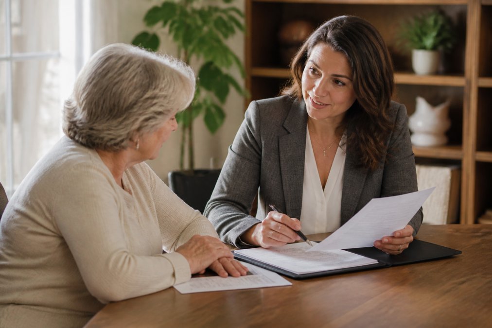 Insurance agent reviewing plan options as alternatives to Covered California subsidies with a client