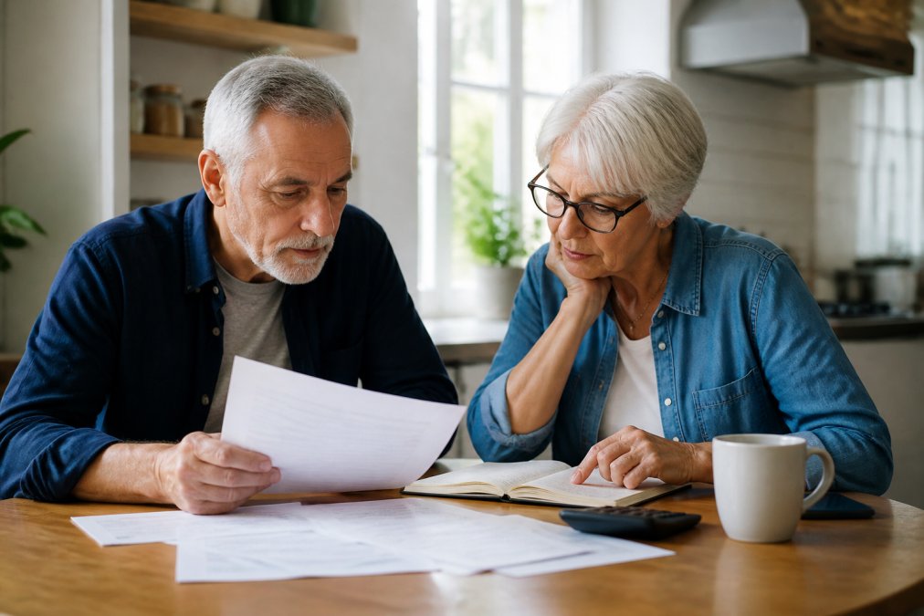 A retired couple reviews a systematic withdrawal plan as one of the alternatives to fixed annuities for retirement.