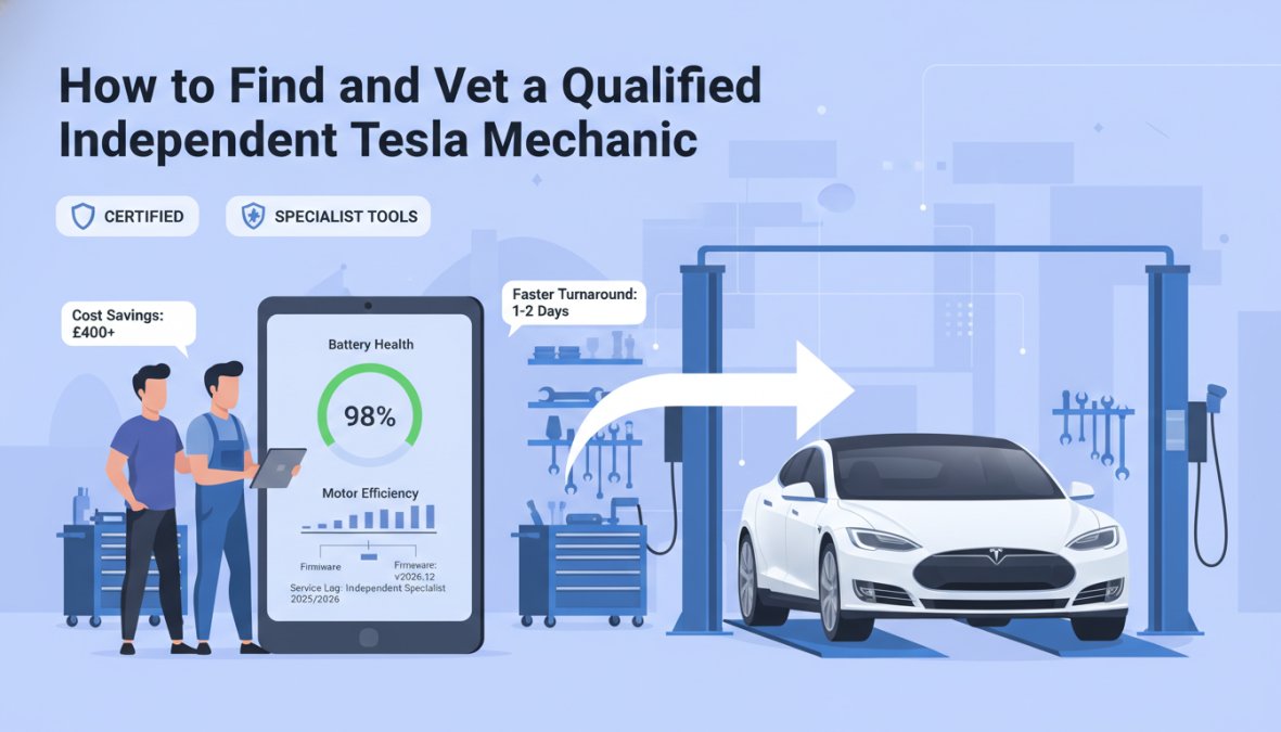 Step-by-step visual guide for alternatives to main dealer Tesla servicing