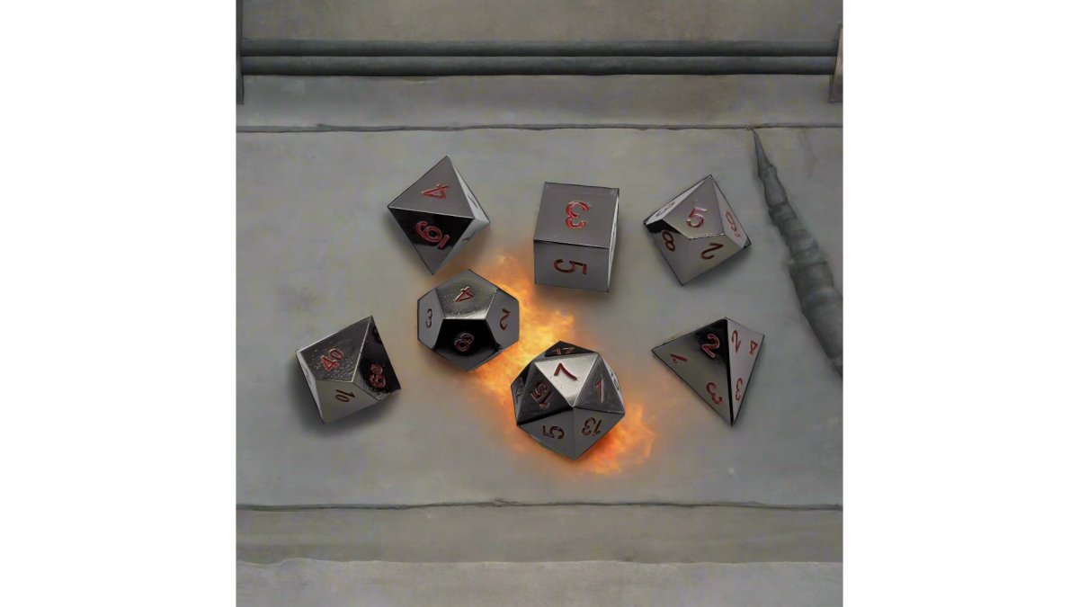 Ancient Passions - 7 Piece DnD Dice Set | Metal RPG Gaming Dice