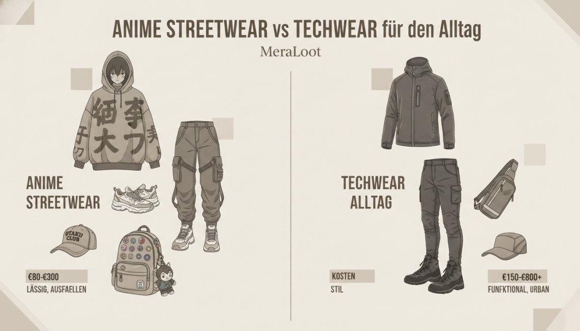 Anime Streetwear vs Techwear für den Alltag: Der vollständige Vergleich