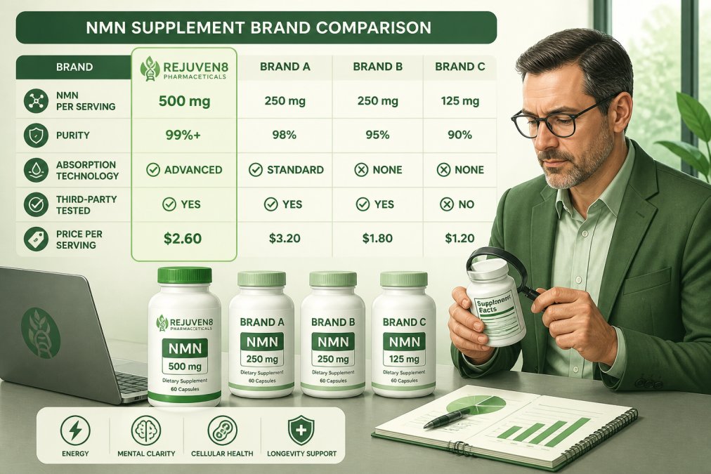 Professional illustration showing expensive NMN supplements