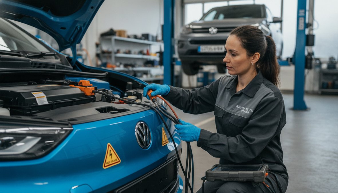 Professional illustration showing are independent electric car mechanics good