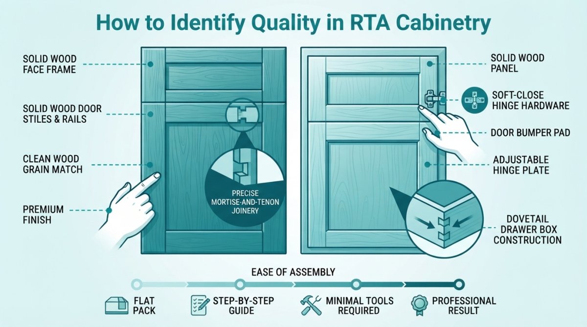 Step-by-step visual guide for RTA cabinets solid wood