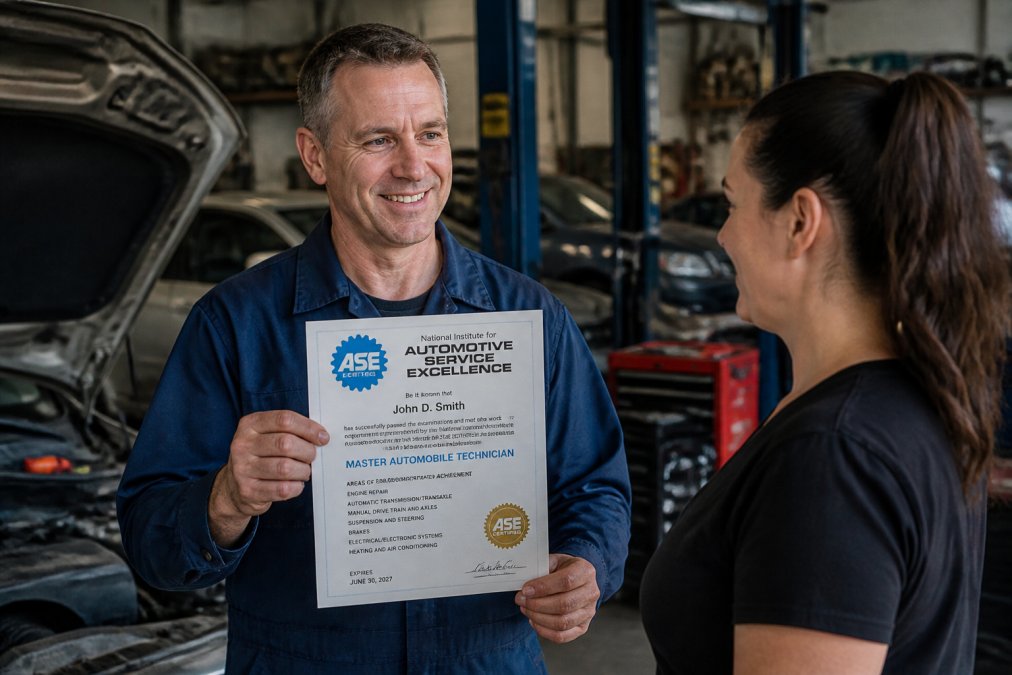 Step-by-step visual guide for Close, ASE Blue Seal for ASE certified mechanic shop