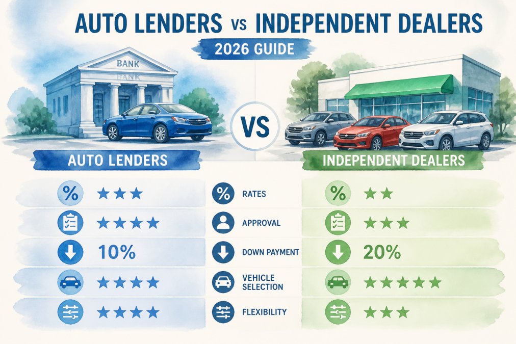 Auto Lenders vs Independent Dealers: 2026 Guide