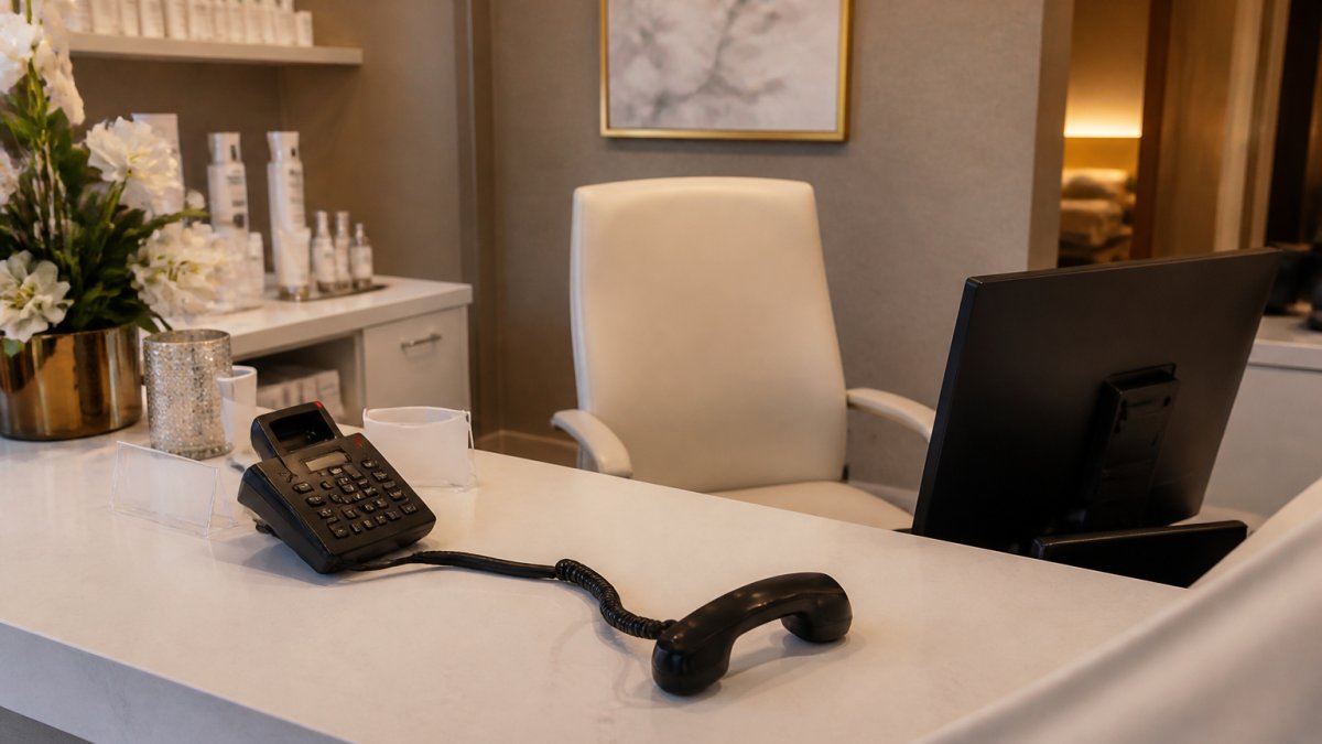 Infographic showing how manual patient scheduling leads to missed calls and lost appointments at a med spa.