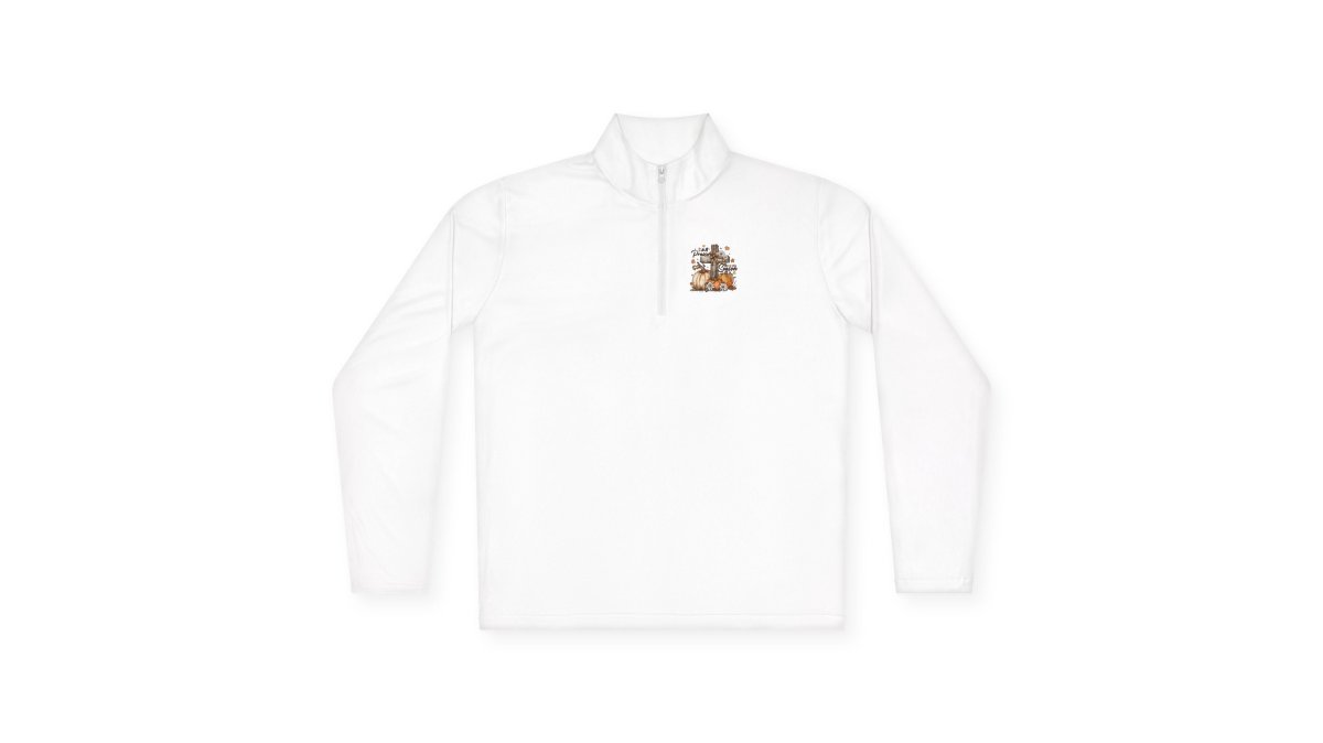 Autumn Cross & Pumpkins Quarter-Zip Pullover