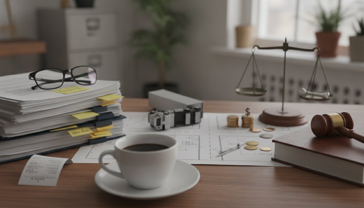 Professional illustration showing Close for average settlement for truck accident