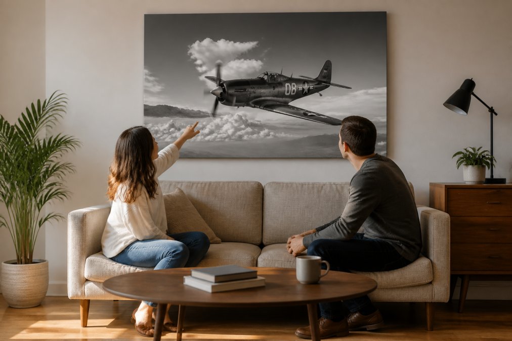 Professional illustration showing WWII for aviation photography prints