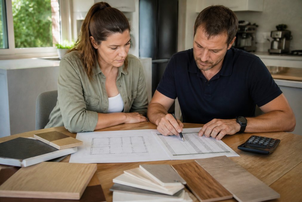 Flowchart mapping the stages of home extensions that lead to common budget blowouts during construction planning.