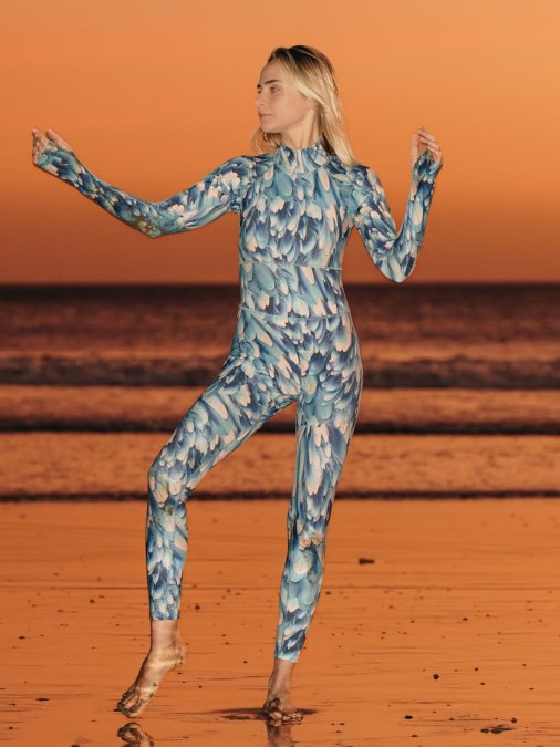 Azure Plume Full Body Swimsuit