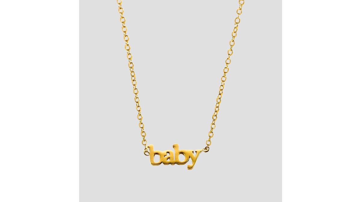 baby 18k Gold Nameplate Dainty Necklace