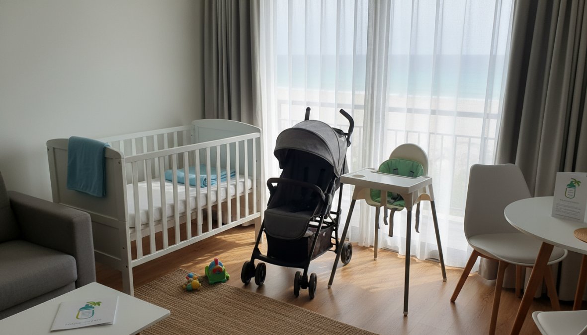 Professional illustration showing neatly and arranged and collection concepts for baby equipment rental near me