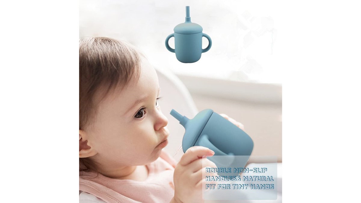 Baby Feeding Straw Cup Silicone Sippy Leak-Proof Bottle