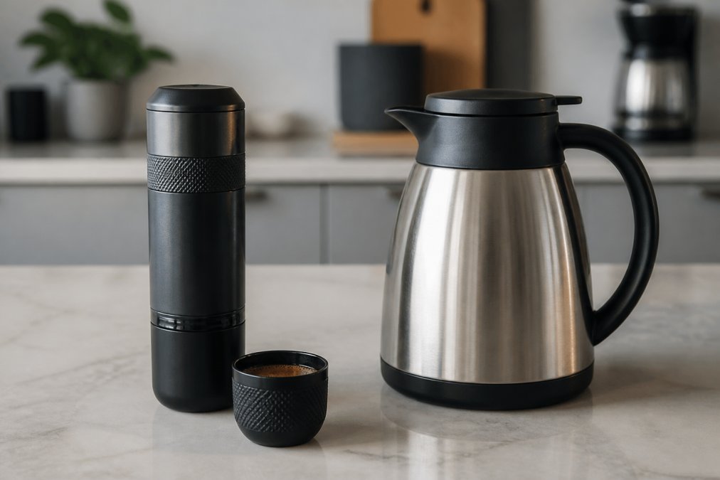 Bærbar kaffemaskine vs termokande med filter
