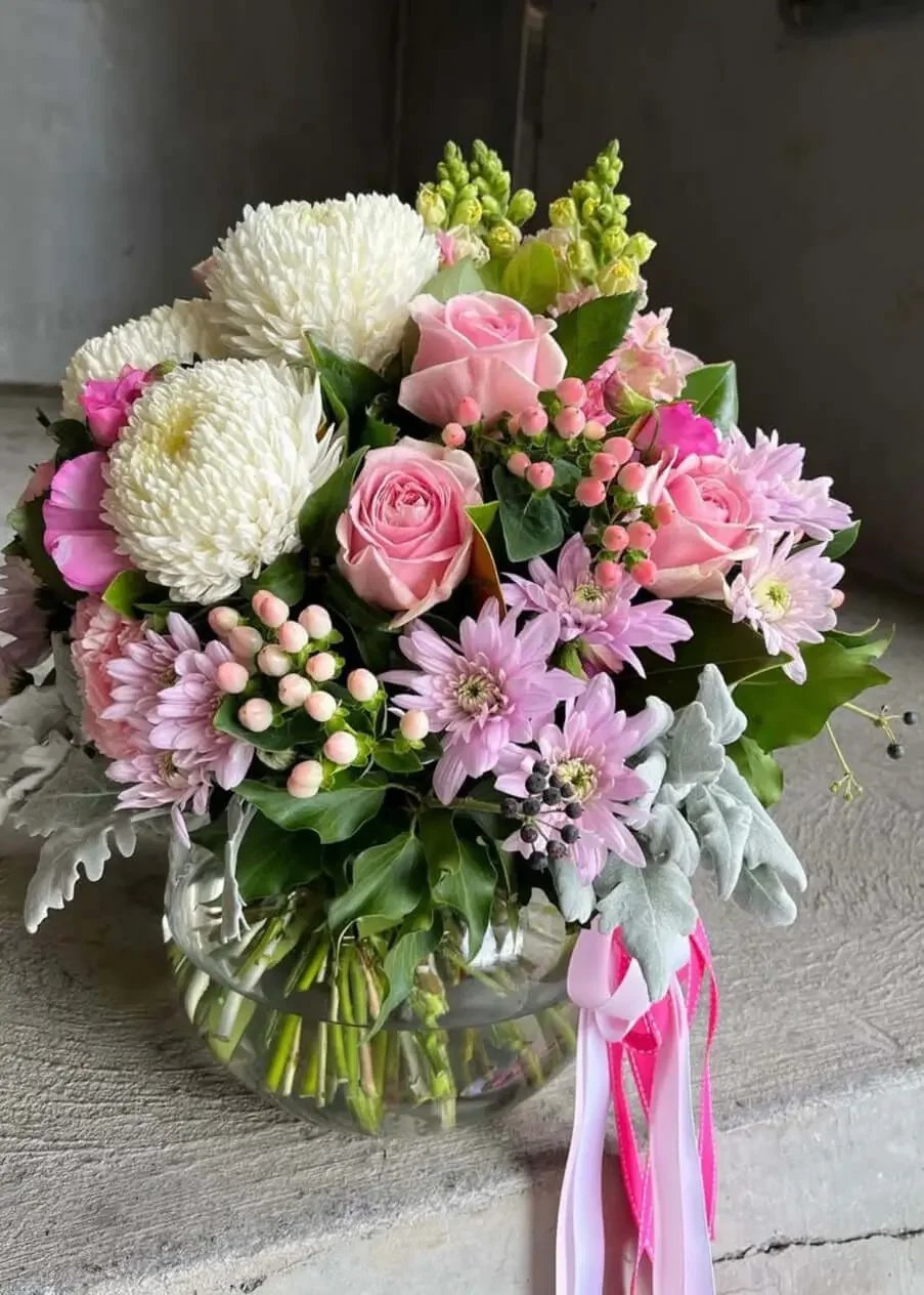 Balerina Bowl Vase Arrangement for same-day flower delivery in Narre Warren