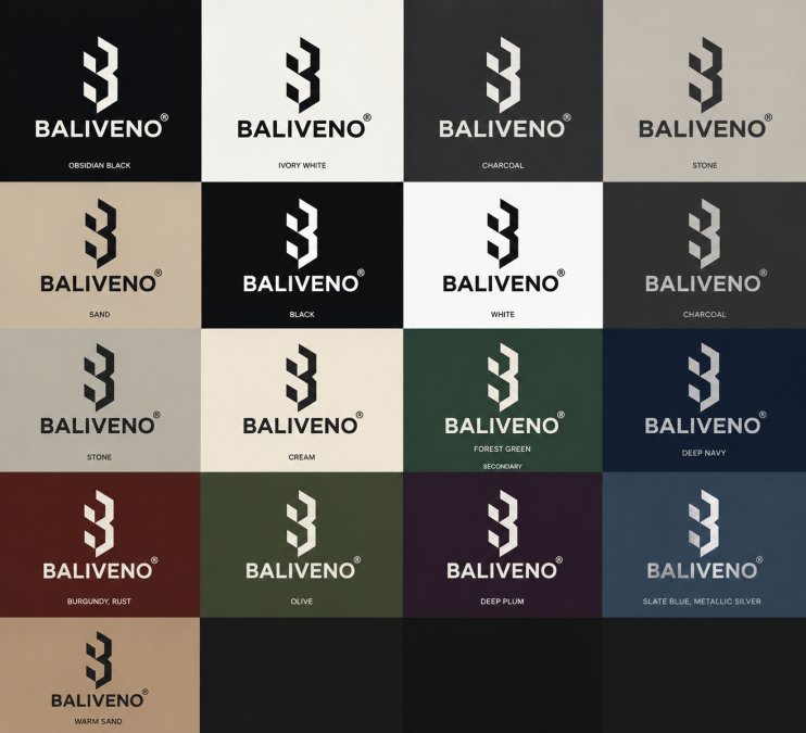 Baliveno Brand Primary Colours And Logos To Match