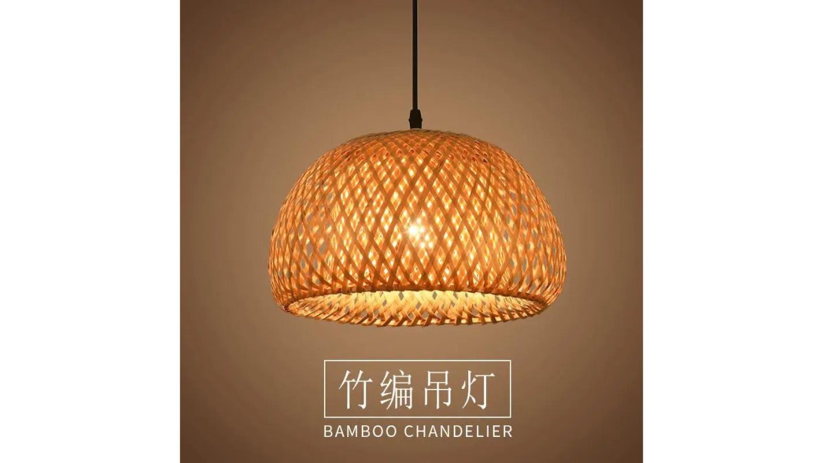 Bamboo Lantern Pendant Lamp Natural Rattan Wicker E27 LED Chandeliers Hand-Woven Lampshades Lighting Fixture Hanging Light