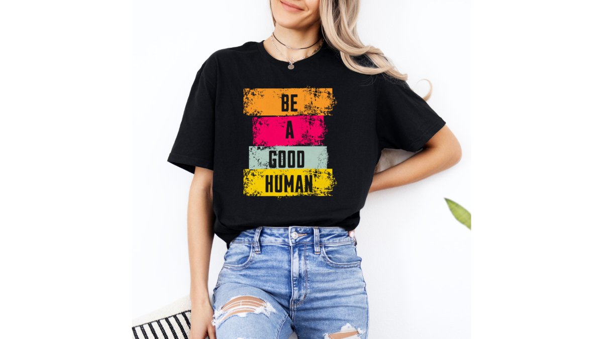 Be A Good Human Unisex Softstyle T-Shirt - Inspirational Graphic Tee for Casual Wear