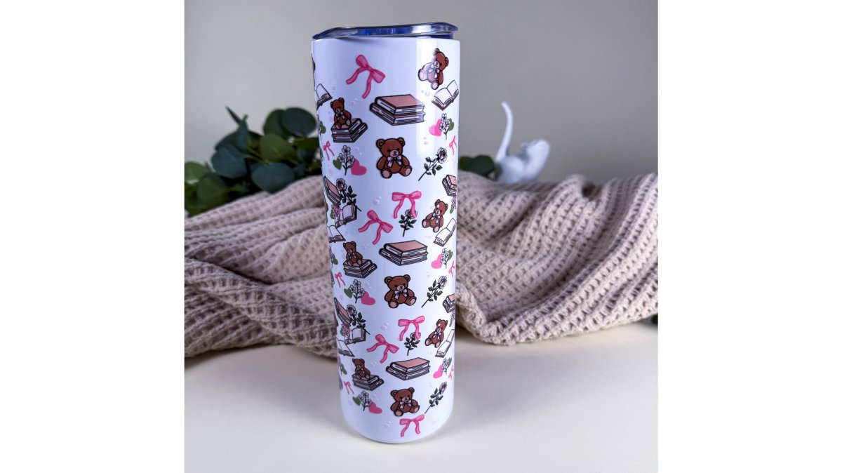 Bears & Books 30 oz Tall Skinny Stainless Steel Tumbler