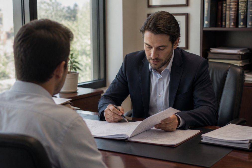 Professional illustration showing Real for hiring real estate attorney