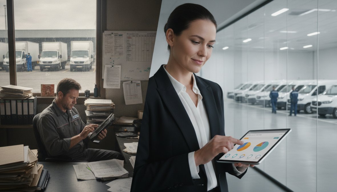 Side-by-side comparison of benefits of outsourced fleet management services