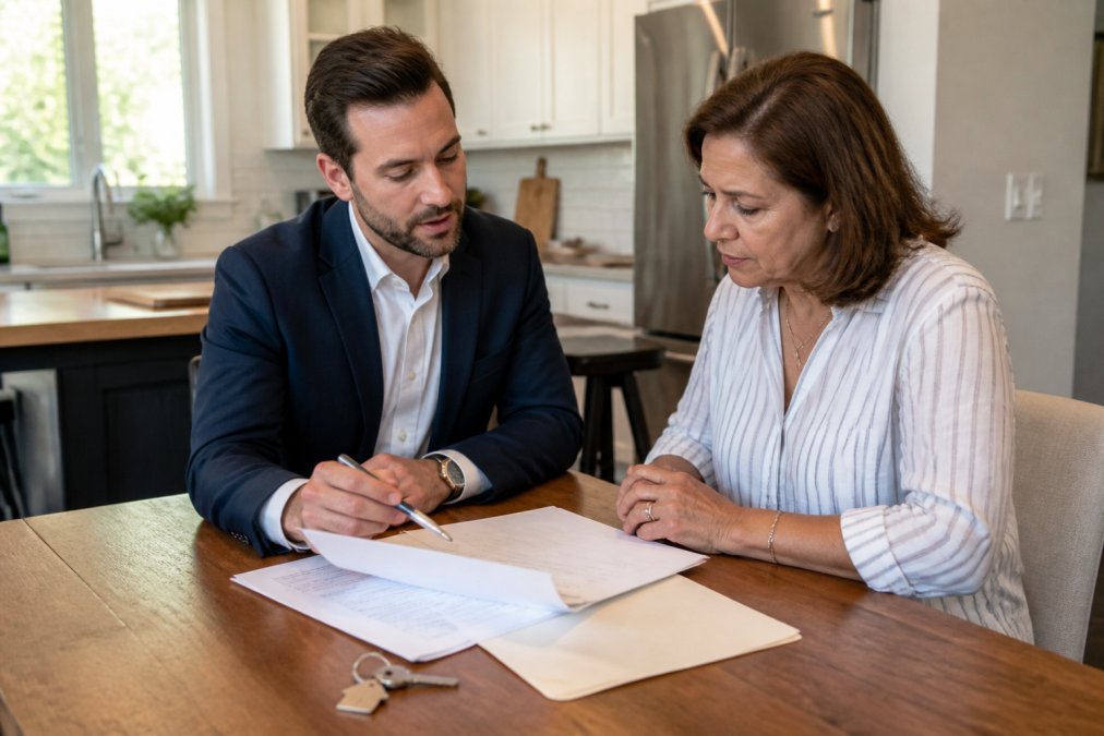Flowchart showing the step-by-step process for selling property in a trust with a real estate agent and client