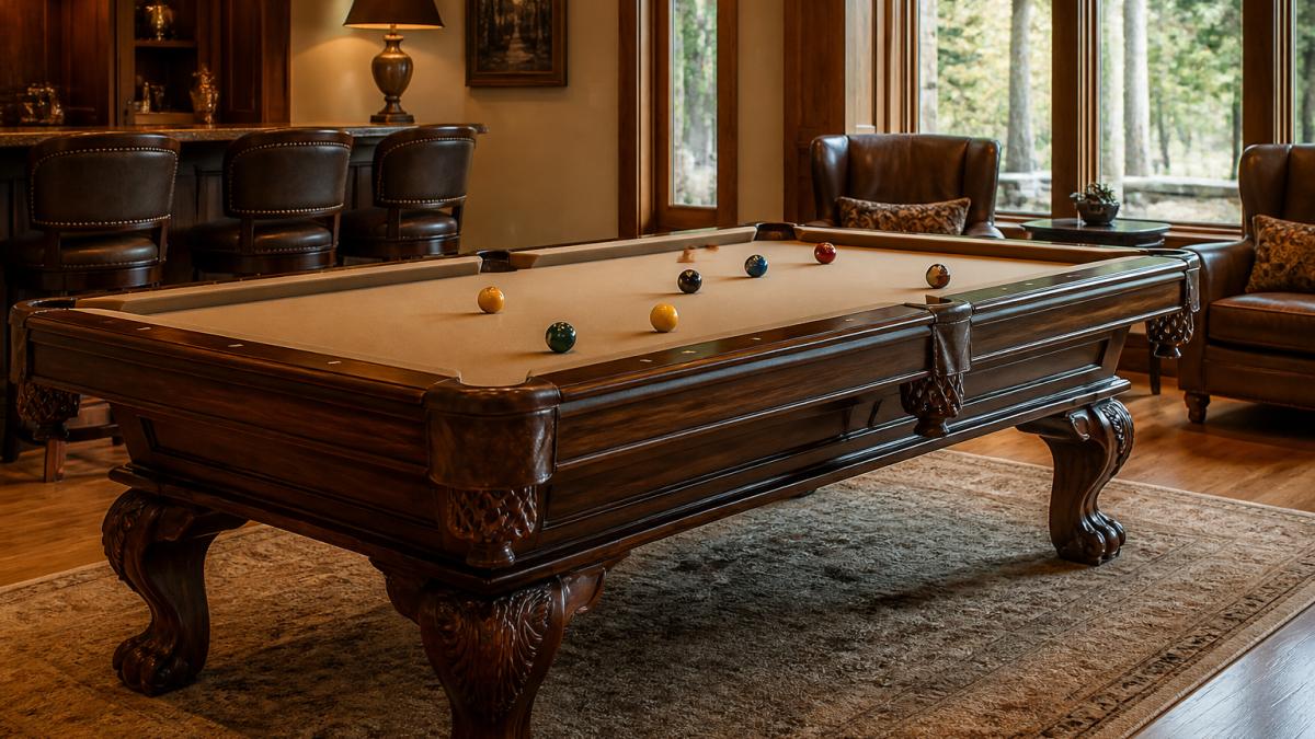 Diagram illustrating the structural differences between solid wood and composite pool table components