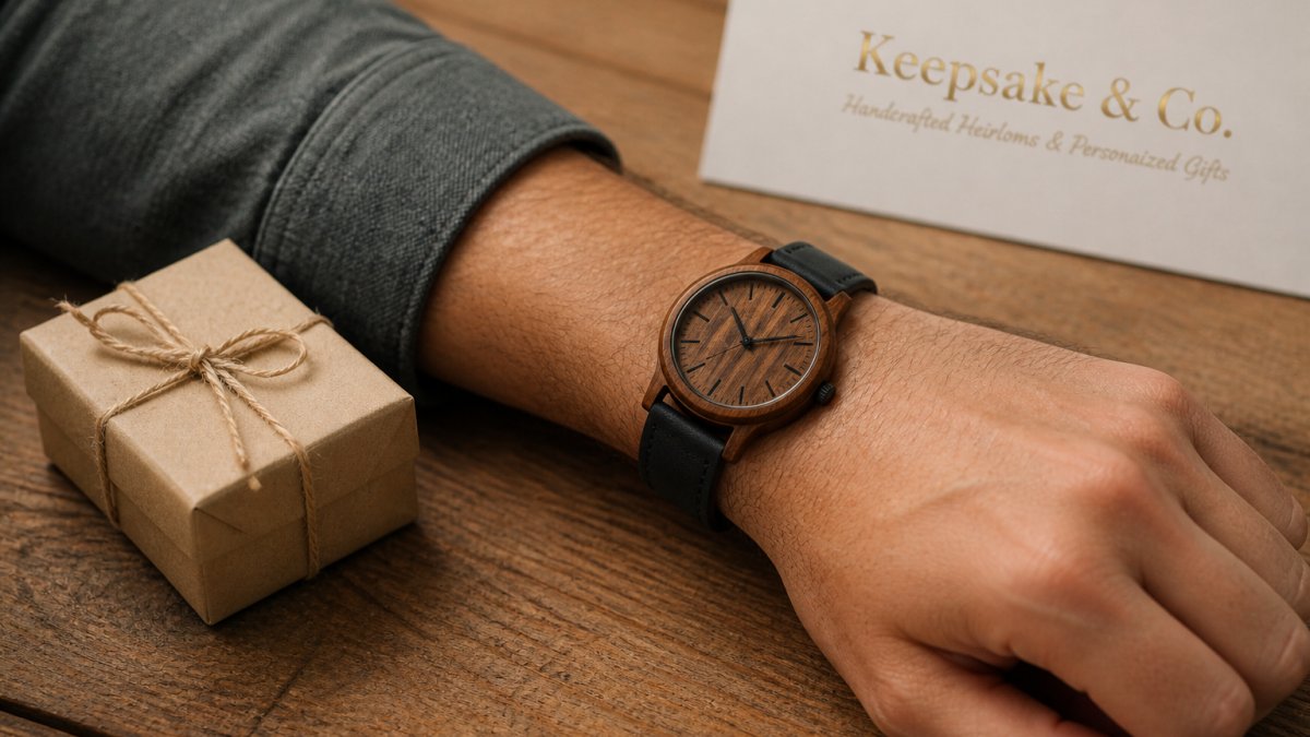 Infographic visualizing the durability and craftsmanship of sandalwood watches as a timeless gift choice