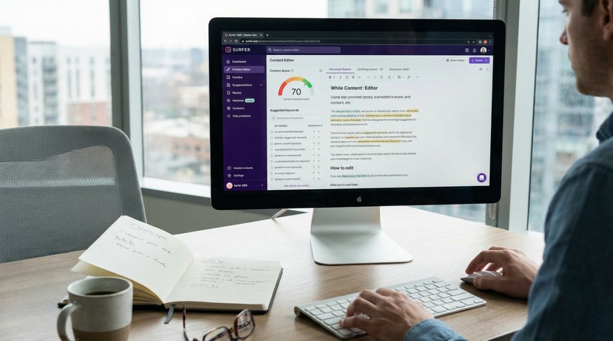 A content brief generated by Frase.io, showing key topics and questions to address.