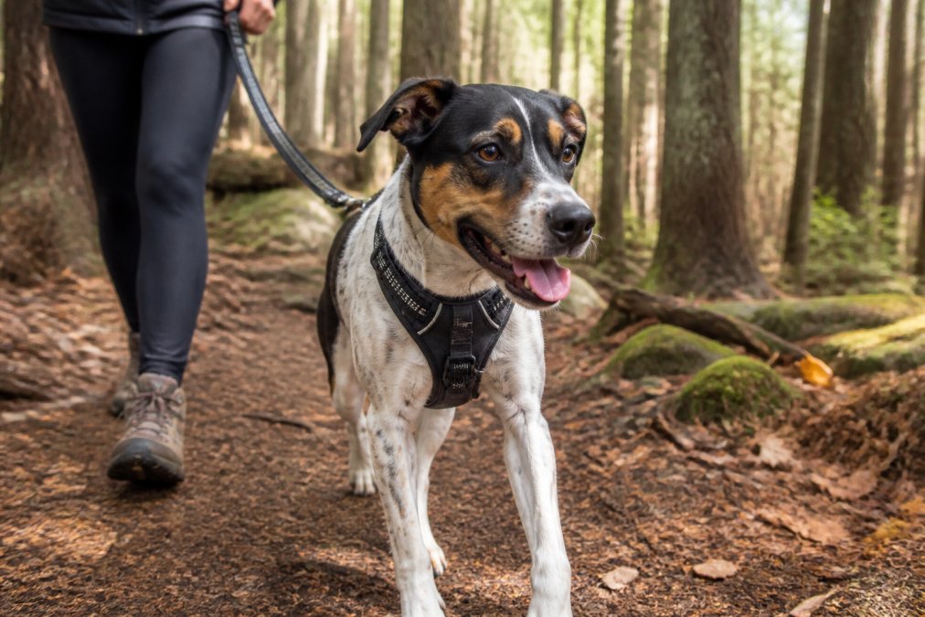 Comparison chart of durable dog harnesses, the best alternatives to Atlas Pet Company, featuring reflective, no-pull gear.