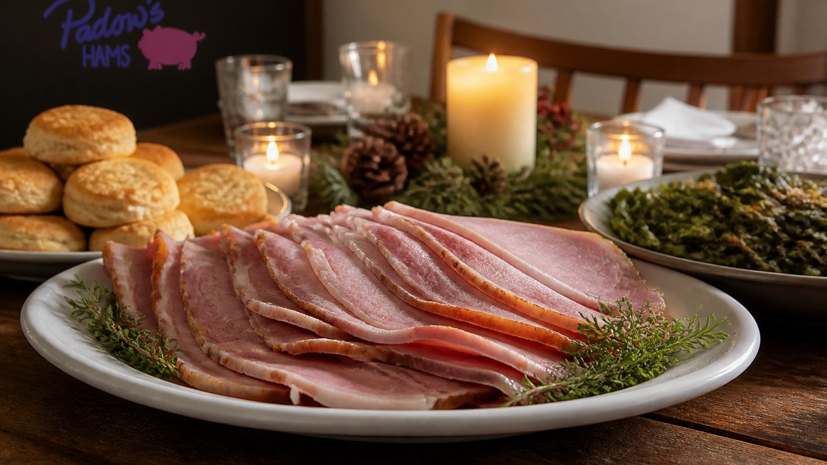Infographic showing the process of serving country ham as one of the best alternatives to Honey Baked Hams