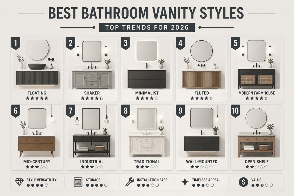 Best Bathroom Vanity Styles for 2026: Top Trends