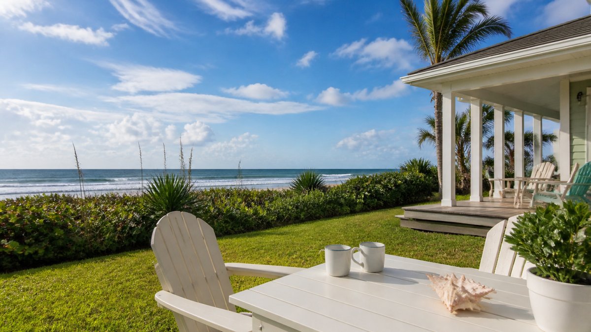 Illustration of a beachfront vacation home in Cocoa Beach