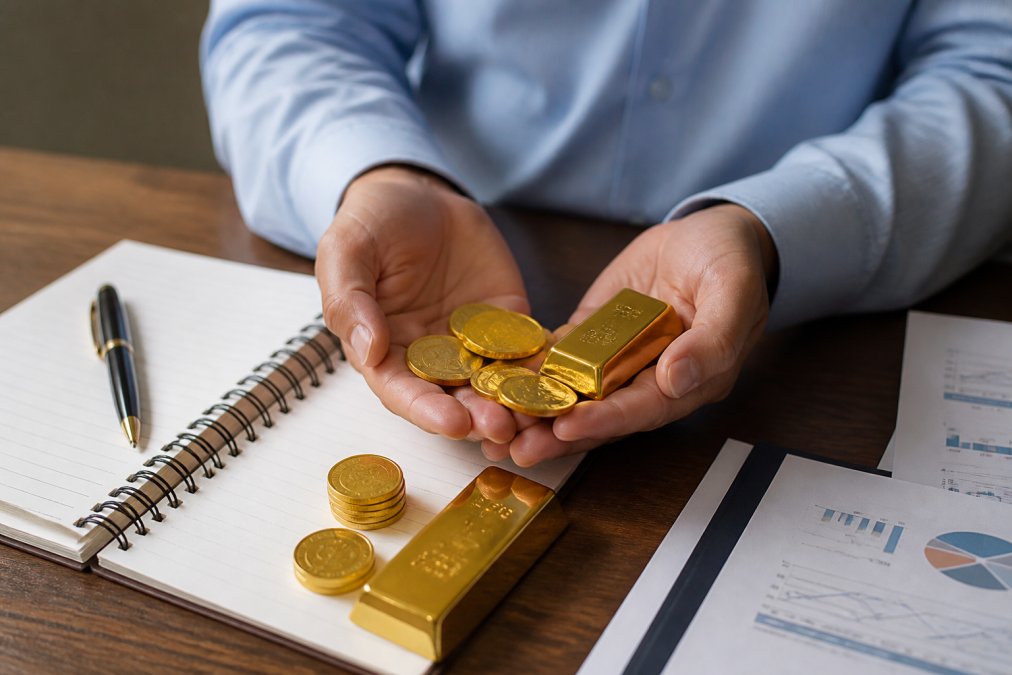 Professional illustration showing Person for best books on gold investing
