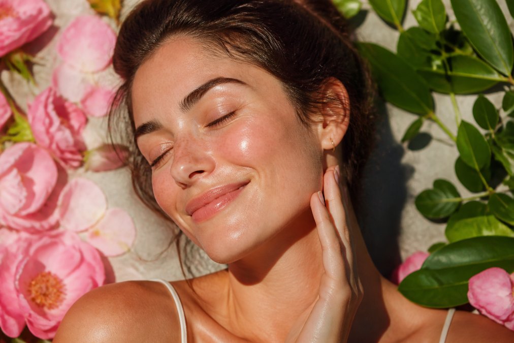 Professional illustration showing Woman for best botanical skincare
