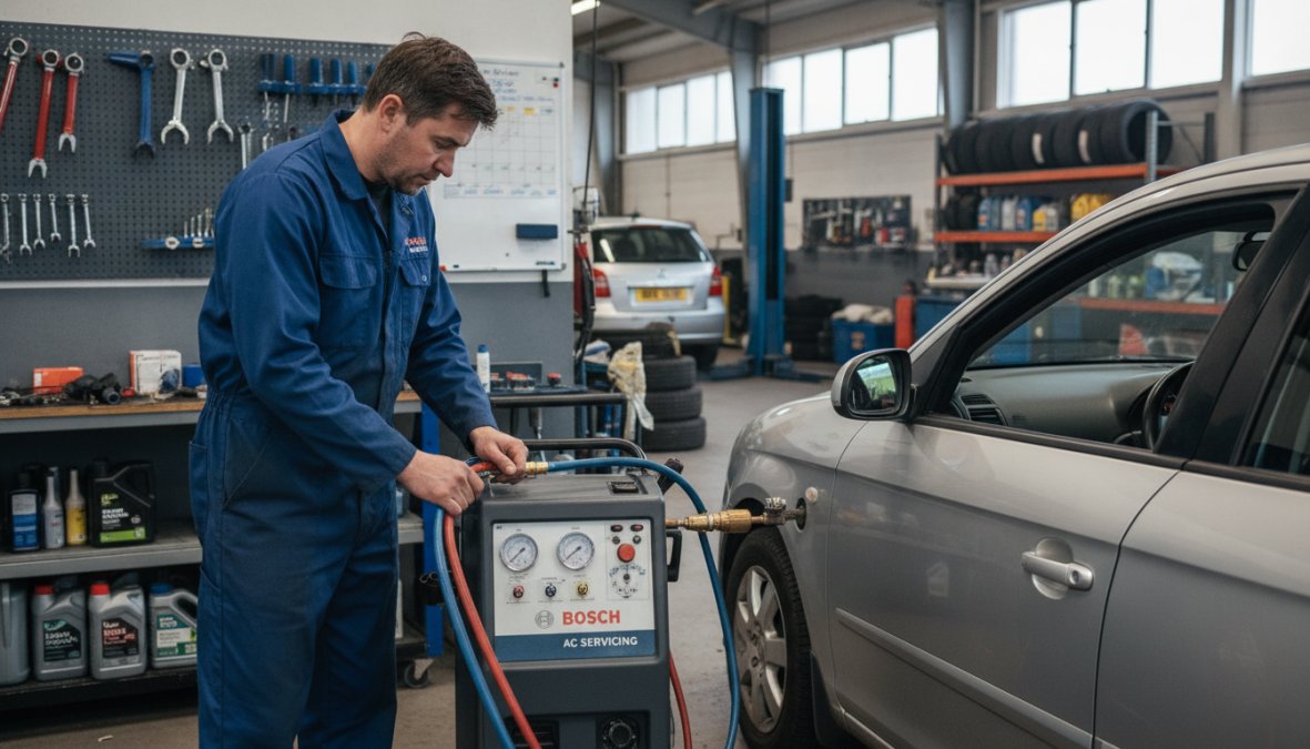 Professional illustration showing best car air conditioning repair Kettering
