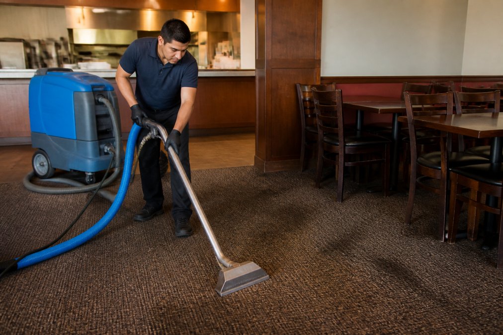 Professional illustration showing Professional for carpet cleaning for restaurants