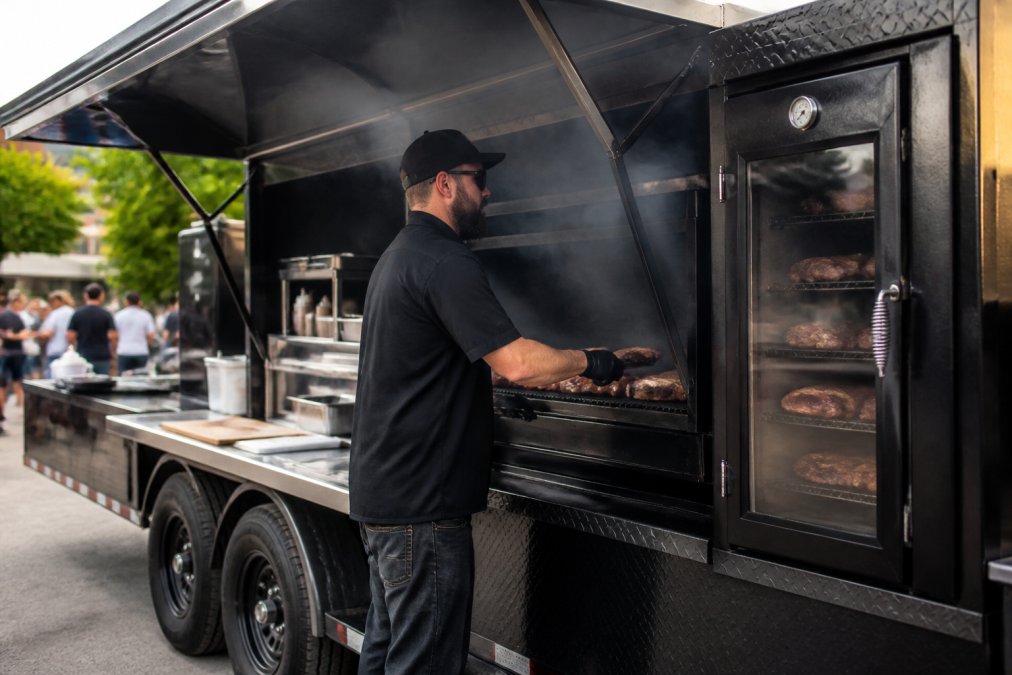 Professional illustration showing Professional, for catering trailers BBQ