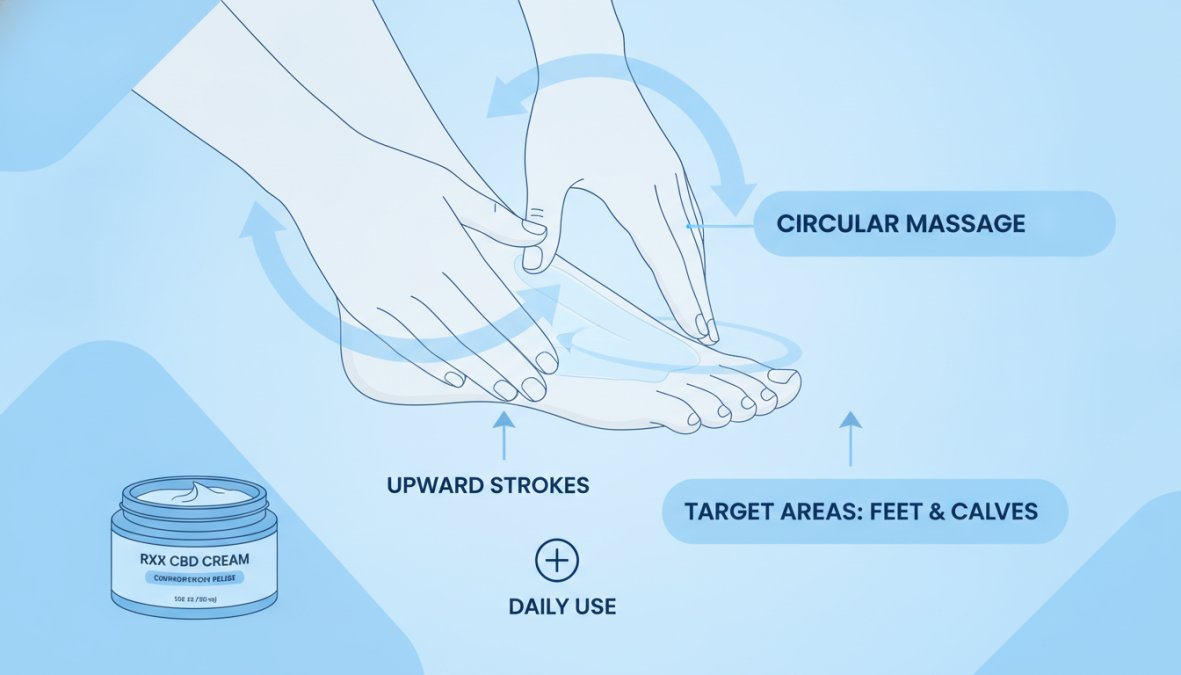 Professional illustration showing cbd cream for nerve pain relief